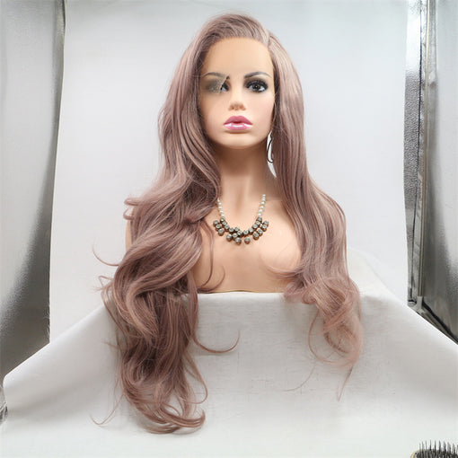 Caramel Body Wave Long Lace Front High Heat Resistant Fiber Synthetic Hair Wigs [ILS5648]