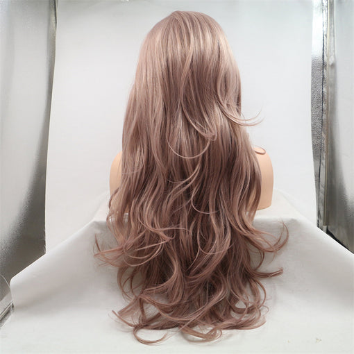 Caramel Body Wave Long Lace Front High Heat Resistant Fiber Synthetic Hair Wigs [ILS5648]