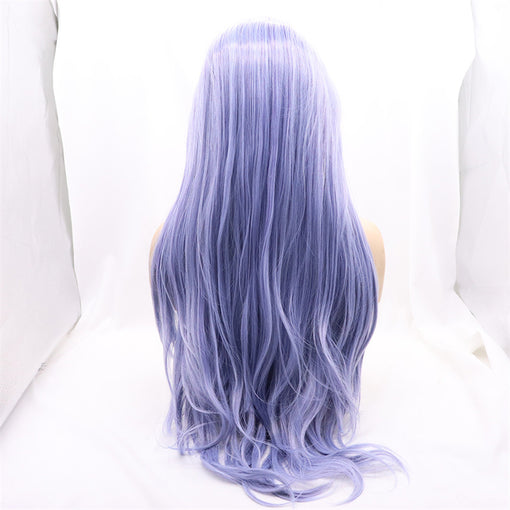 Dutch Blue Wavy Long Lace Front High Heat Resistant Fiber Synthetic Hair Wigs [ILS5665]