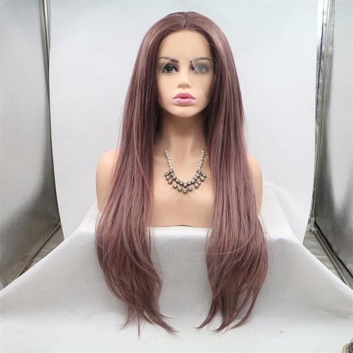 Special Color Silky Straight Long Lace Front High Heat Resistant Fiber Synthetic Hair Wigs [ILS5719]