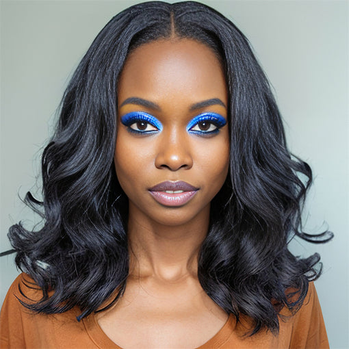 14 Inches Body Wave Natural Black Remy Human Hair Lace Front Wigs [ILHBW6099]