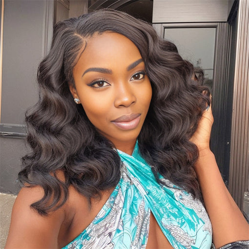 16 Inches Body Wave #2 Dark Brown Remy Human Hair Lace Front Wigs [ILHBW6100]