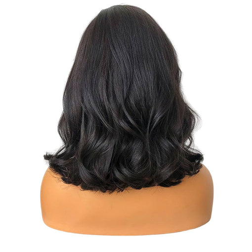 14 Inches Body Wave Natural Black Remy Human Hair Lace Front Wigs [ILHBW6102]