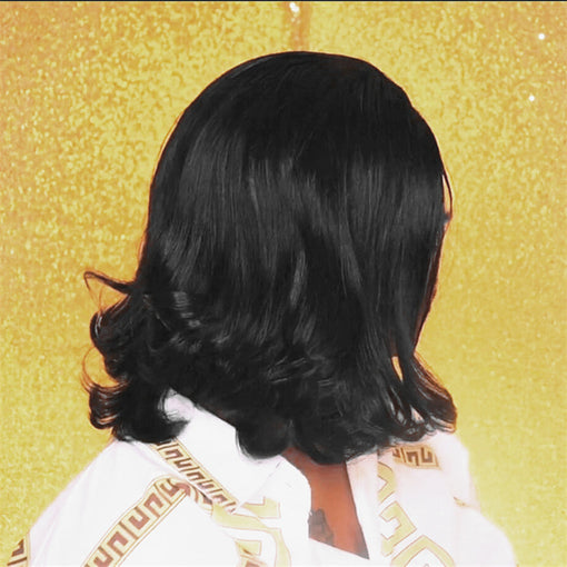 Short Bob Hairstyle 12 Inches Body Wave Natural Black Remy Human Hair 360 Lace Wigs [I3HBW6107]