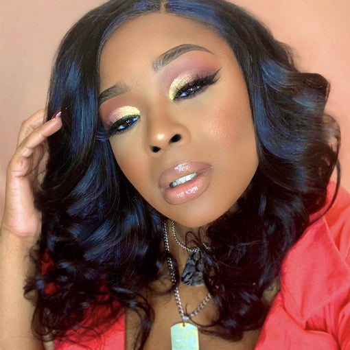 14 Inches Body Wave Natural Black Remy Human Hair 360 Lace Wigs [I3HBW6108]