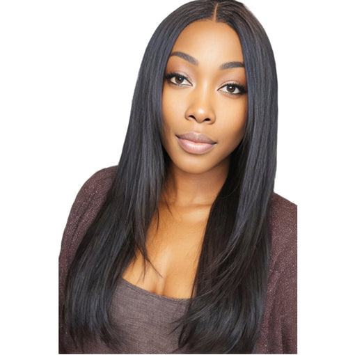 20 Inches Silky Straight Layered Hairstyle Natural Black Remy Human Hair Lace Front Wigs [ILHSS6116]