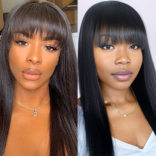 20 Inches Silky Straight Natural Black Remy Human Hair 360 Lace Wigs [I3HSS6118]