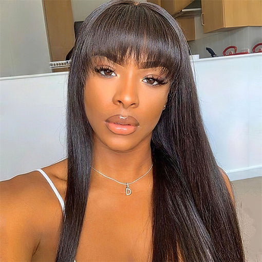 20 Inches Silky Straight Natural Black Remy Human Hair Full Lace Wigs [IFHSS6118]