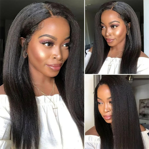 20 Inches Yaki Straight #2 Dark Brown Remy Human Hair Full Lace Wigs [IFHYS6120]