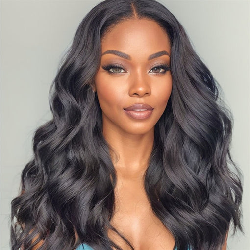 22 Inches Body Wave Natural Black Remy Human Hair 360 Lace Wigs [I3HBW6122]