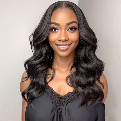 18 Inches Body Wave Natural Black Remy Human Hair 360 Lace Wigs [I3HBW6126]