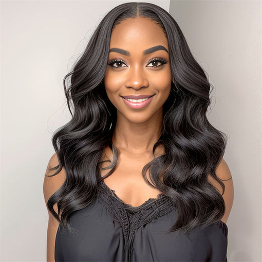 18 Inches Body Wave Natural Black Remy Human Hair Full Lace Wigs [IFHBW6126]