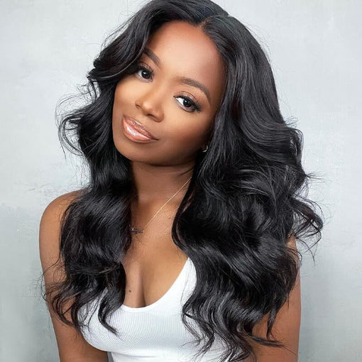 18 Inches Body Wave Natural Black Remy Human Hair Full Lace Wigs [IFHBW6131]