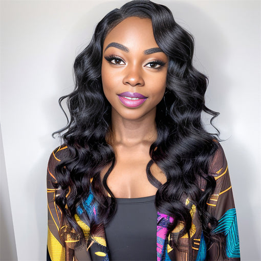 22 Inches Body Wave Natural Black Remy Human Hair Full Lace Wigs [IFHBW6133]