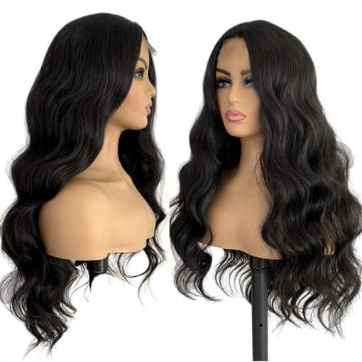 22 Inches Body Wave Natural Black Remy Human Hair 360 Lace Wigs [I3HBW6134]