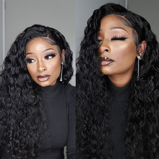 22 Inches Curly Natural Black Remy Human Hair Full Lace Wigs [IFHCY6140]