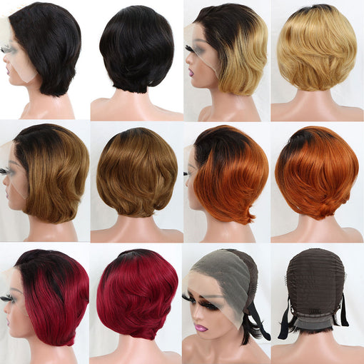 Short Bob Undetectable 13*4 Lace Front Body Wave Human Hair Wigs [IHLBW6170]