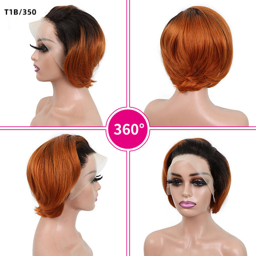 Short Bob Undetectable 13*4 Lace Front Body Wave Human Hair Wigs [IHLBW6170]