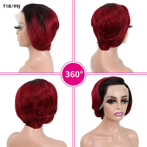 Short Bob Undetectable 13*4 Lace Front Body Wave Human Hair Wigs [IHLBW6170]