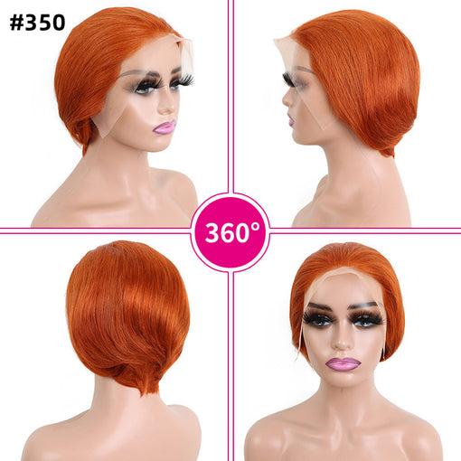 Short Pixie Undetectable 13*4 Lace Front Silky Straight Human Hair Wigs [IHLSS6171]