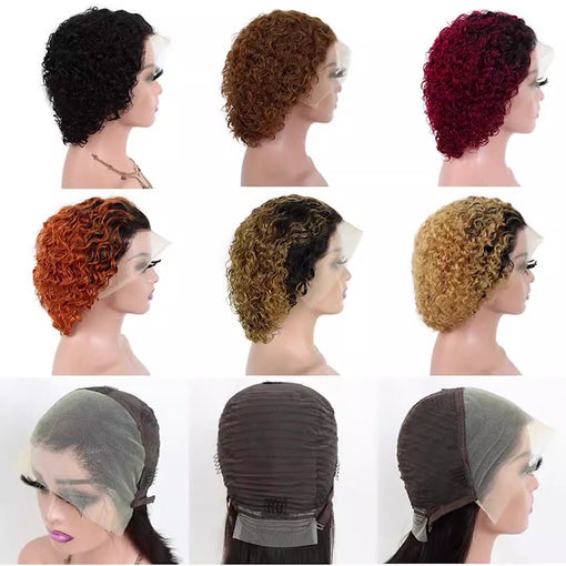 Short Undetectable 13*4 Lace Front Curly Human Hair Wigs [IHLCY6173]