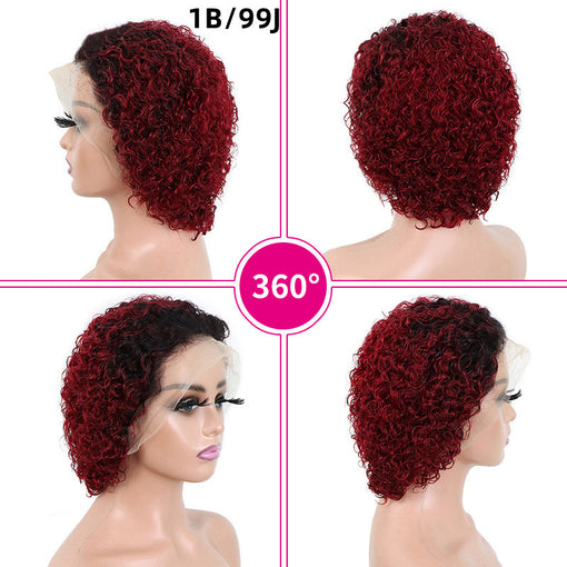 Short Undetectable 13*4 Lace Front Curly Human Hair Wigs [IHLCY6173]