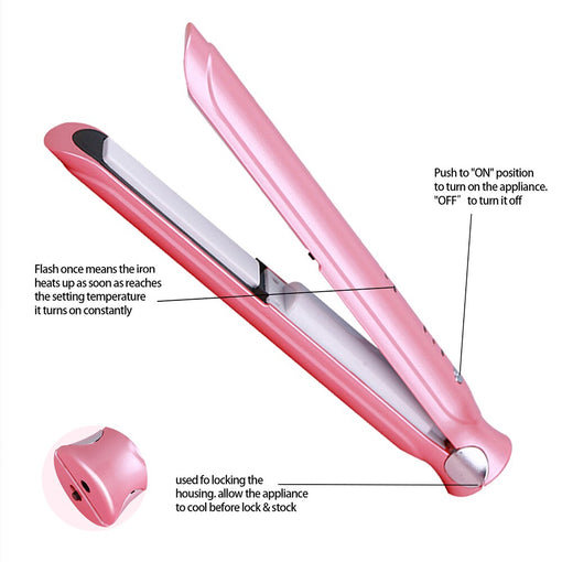 Cordless Mini Portable Hair Straightener USB Rechargeable 2600mAh [XNHS002]