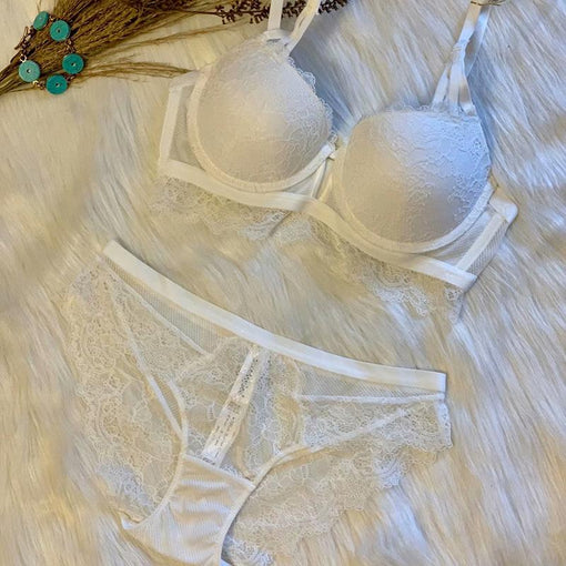 Lace Underwire 3/4 Cup Bra & Panty Sets [BRPY0008]