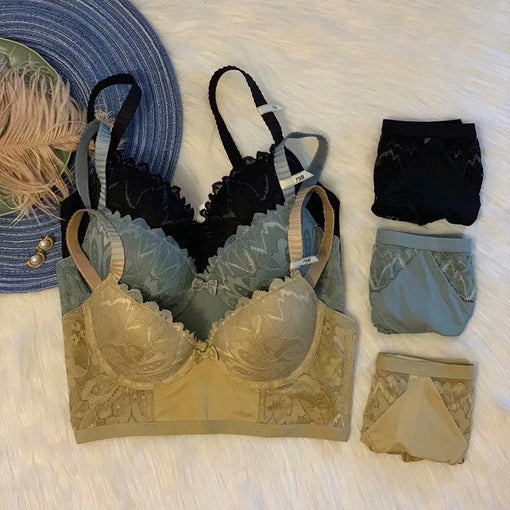 Lace Underwire 3/4 Cup Bra & Panty Sets [BRPY0009]
