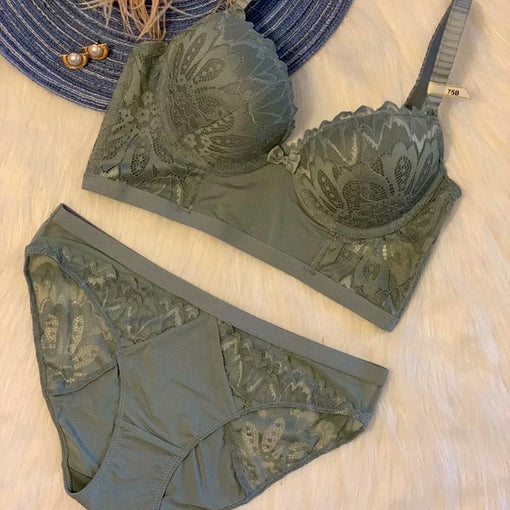 Lace Underwire 3/4 Cup Bra & Panty Sets [BRPY0009]