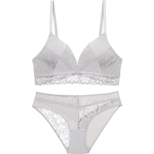 Lace Wireless Triangle Lightly Lined Bra & Panty Sets [BRPY0010]