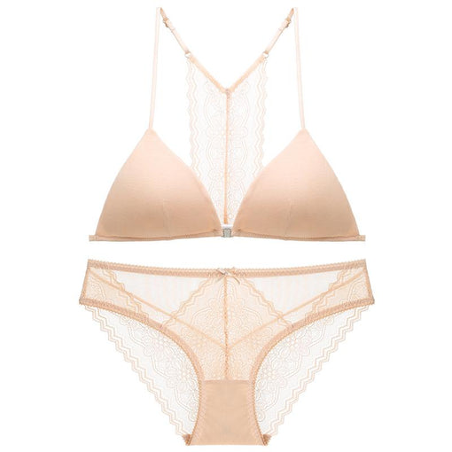 Front Closure Wireless Lightly Lined Bra & Panty Sets [BRPY0012]