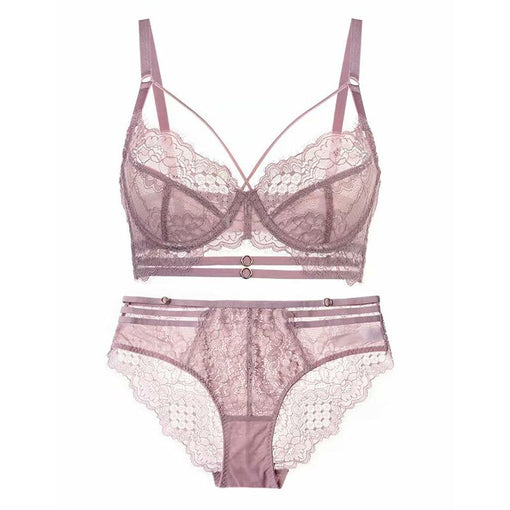 Lace Underwire Unlined Minimizer Bra & Panty Sets [BRPY0021]