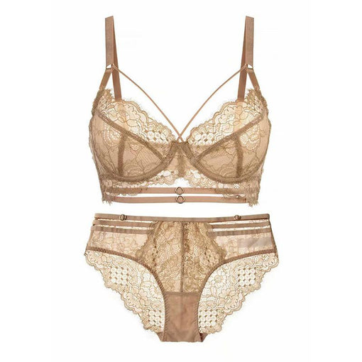 Lace Underwire Unlined Minimizer Bra & Panty Sets [BRPY0021]