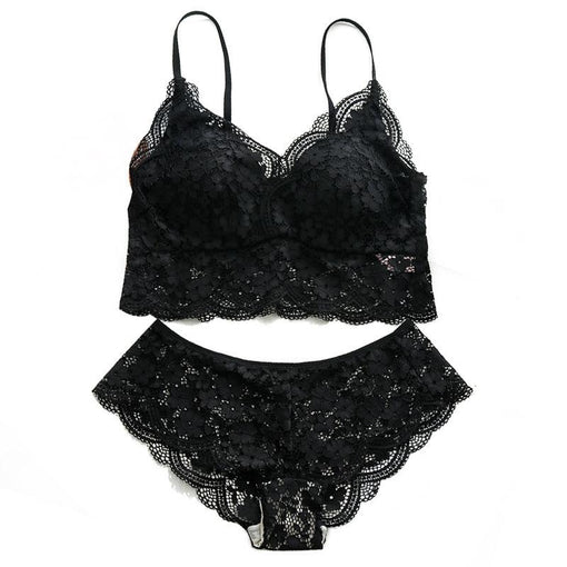 Minimizer Lace Mulberry Silk Elegant Wireless Tank Top Bra & Panty Sets [BRPY0029]