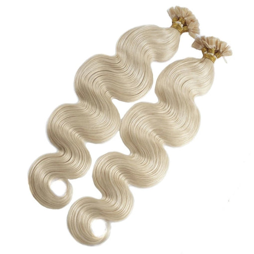 Flat Tip Body Wave #60 Blonde Hot Fusion Remy Human Hair Extensions [FLATBW002]