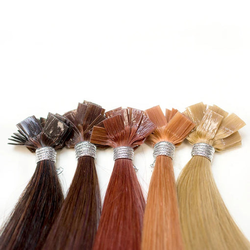 Flat Tip Silky Straight #4 Medium Brown Hot Fusion Remy Human Hair Extensions [FLATSS004]