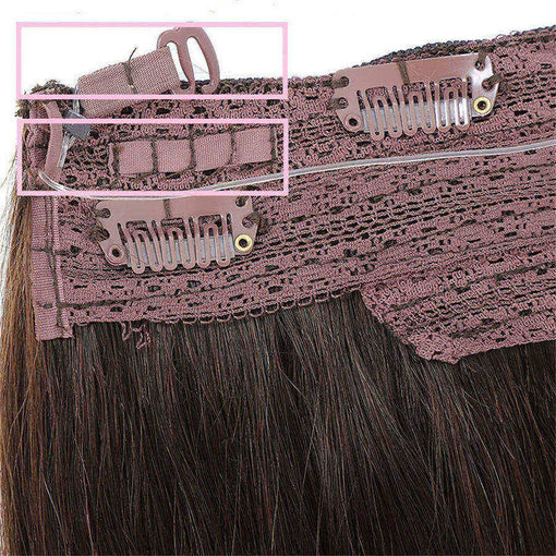Flip In Silky Straight #4 Medium Brown Halo Remy Human Hair Extensions [FLIPSS001]