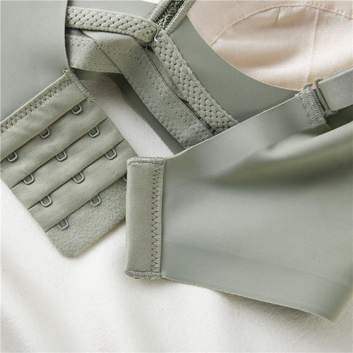 Comfortable Seamless Gathering Elegant Lace Mulberry Silk 3/4 Cup Wireless Underwear Bras & Bralettes [GDBR0033]