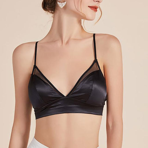 Unlined Comfortable Seamless Minimizer Breathable Sexy Mulberry Silk 3/4 Cup Wireless Underwear Bras & Bralettes [GDBR0036]