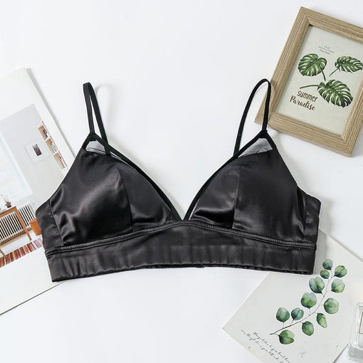 Unlined Comfortable Seamless Minimizer Breathable Sexy Mulberry Silk 3/4 Cup Wireless Underwear Bras & Bralettes [GDBR0036]