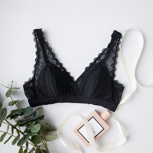 Breathable Comfortable Sexy Lace Mulberry Silk Triangle Wireless Underwear Bras & Bralettes [GDBR0050]