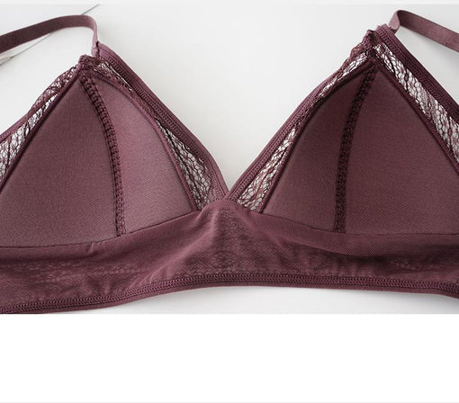 Gathering Minimizer Sexy Lace Mulberry Silk Full Cup Wireless Underwear Bras & Bralettes [GDBR0052]