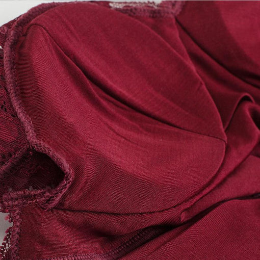 Minimizer Comfortable Elegant Lace Mulberry Silk Longline Full Cup Tube Top Tank Top Wireless Underwear Bras & Bralettes [GDBR0058]