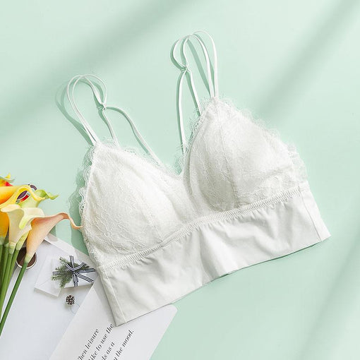 Minimizer Comfortable Sexy Lace Mulberry Silk longline Full Cup Tube Top Tank Top Wireless Underwear Bras & Bralettes [GDBR0063]