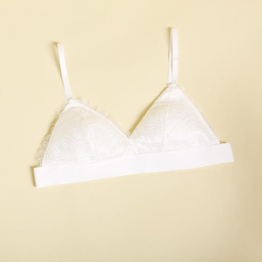 Push Up Gathering Sexy Lace Mulberry Silk Triangle Wireless Underwear Bras & Bralettes [GDBR0066]