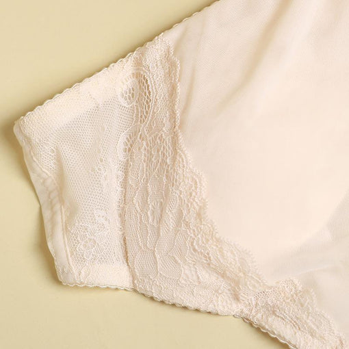 Gathering Breathable Sexy Lace Mulberry Silk Full Cup Wireless Underwear Bras & Bralettes [GDBR0069]