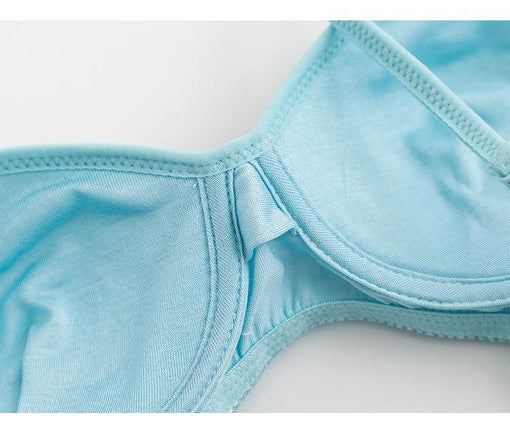 Comfortable Seamless Simple Mulberry Silk 1/2 Cup Wireless Underwear Bras & Bralettes [GDBR0075]
