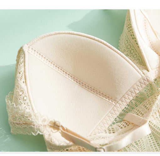 Minimizer Comfortable Elegant Lace Mulberry Silk Longline Triangle Wireless Underwear Bras & Bralettes [GDBR0092]