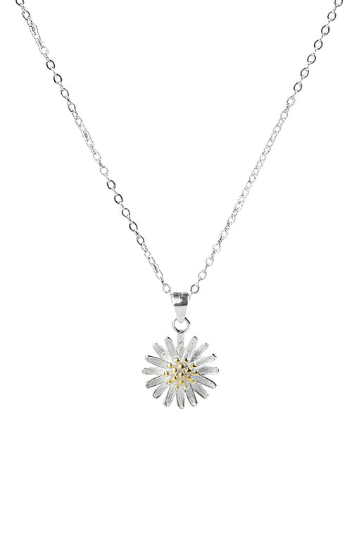 Small Daisy Pendant Simple and Fresh Silver Necklace [INLA013]